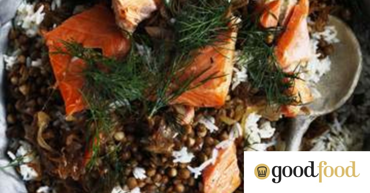 Mujudara with smoked trout and dill