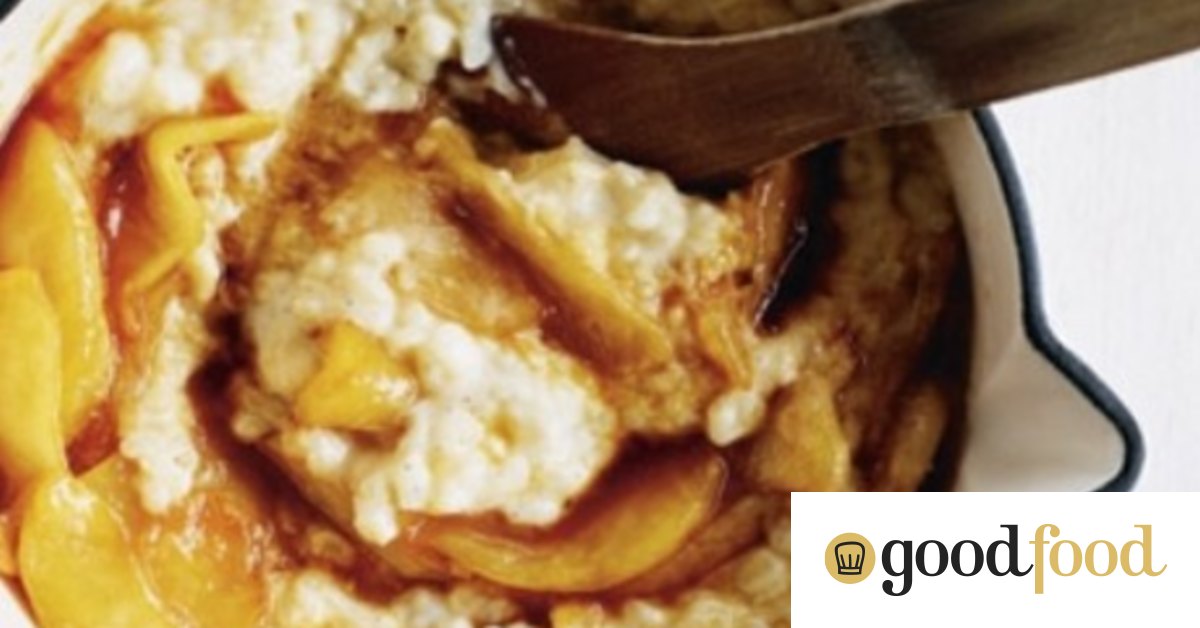 Caramelised apple and rice pudding