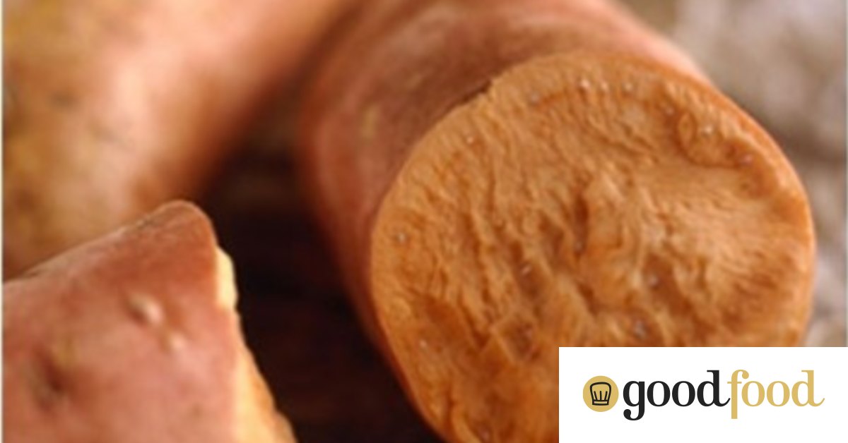 Sweet potato salad with pecans, ricotta and baby spinach