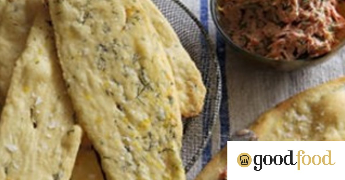 Dill and lemon flatbread with smoked ocean trout dip