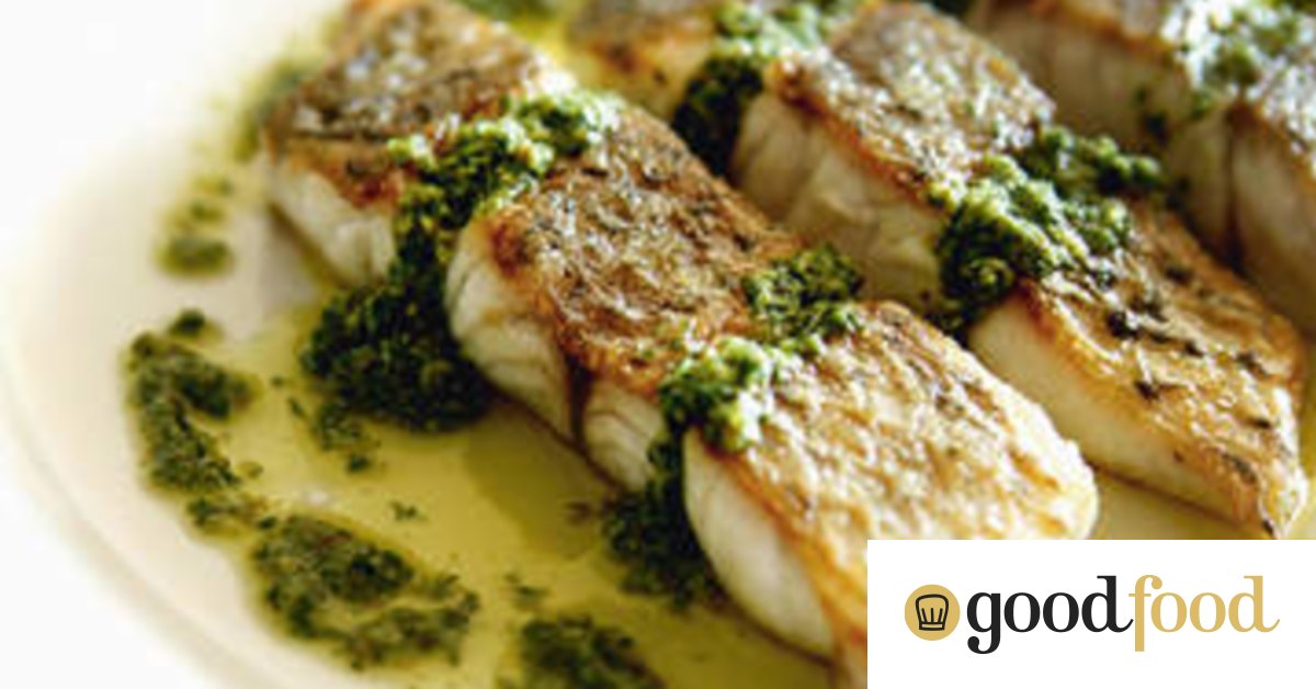 Panfried barramundi with salsa verde