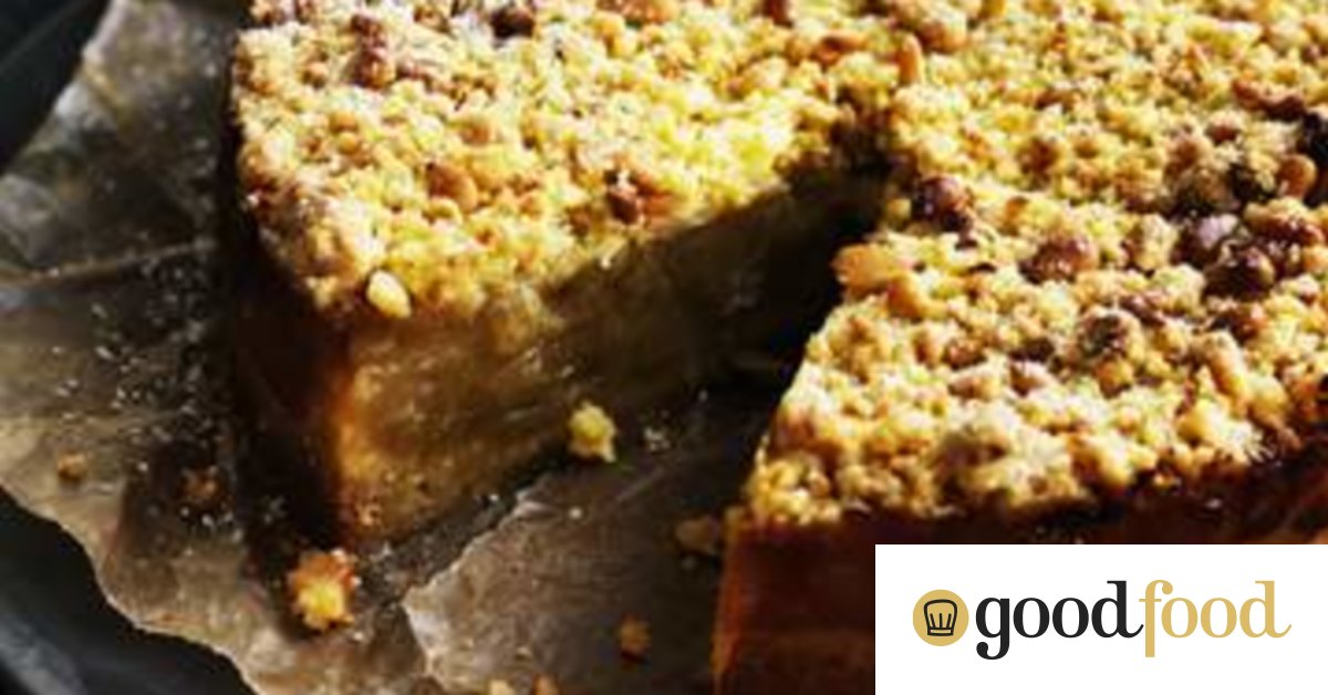 Apple and orange crumble tart