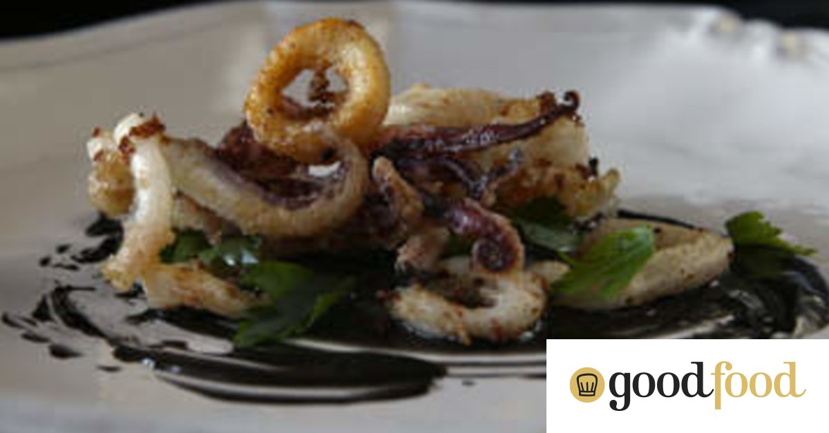 Squid with squid ink aioli