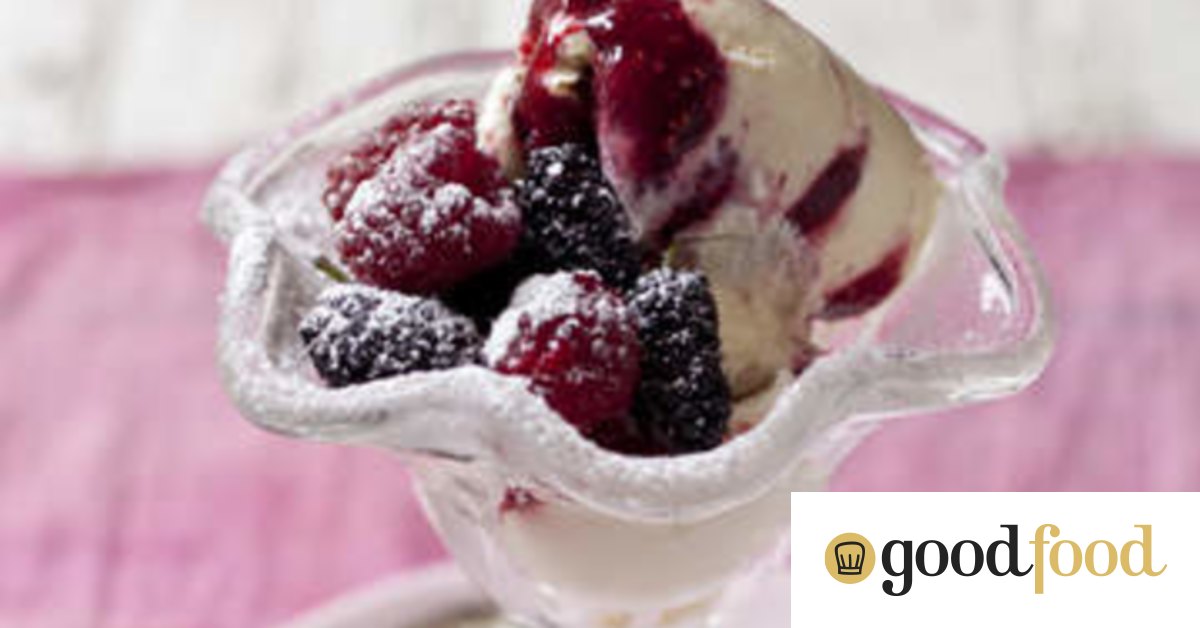 Vanilla and blackberry caramel ripple icecream