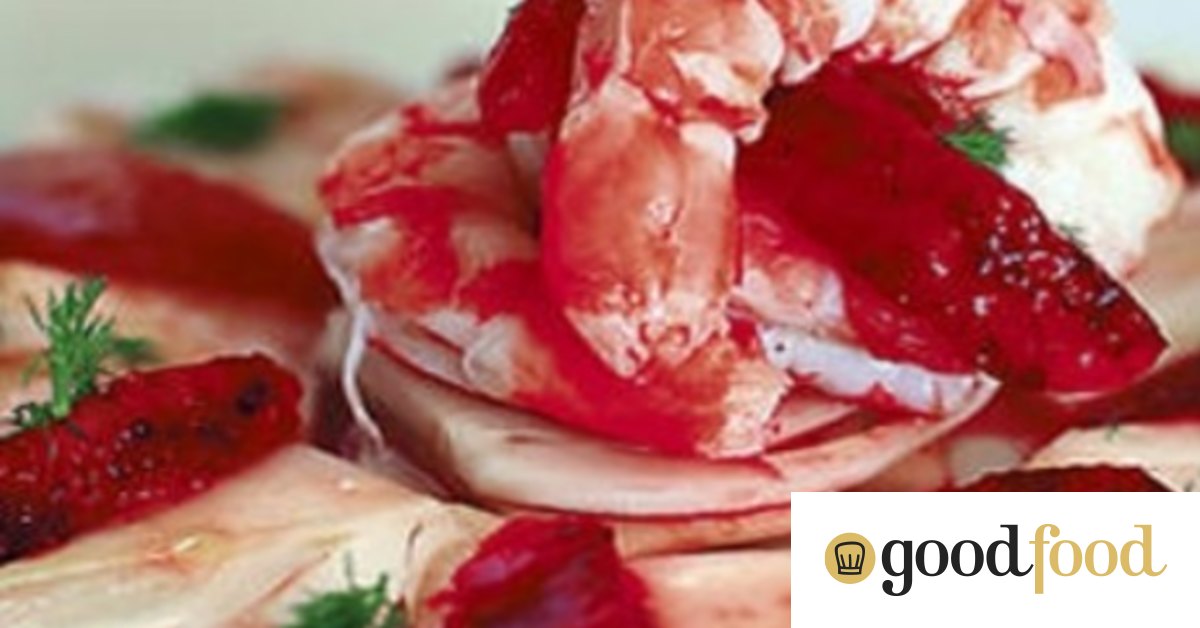 Blood orange, fennel and prawn salad