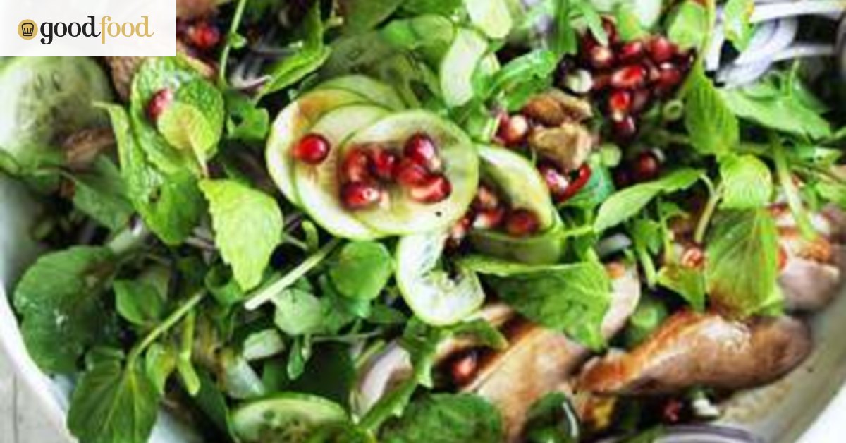 Duck and pomegranate salad with hoisin vinaigrette