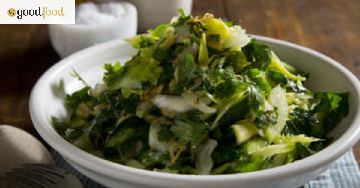 Celery, lemon and parsley condiment salad