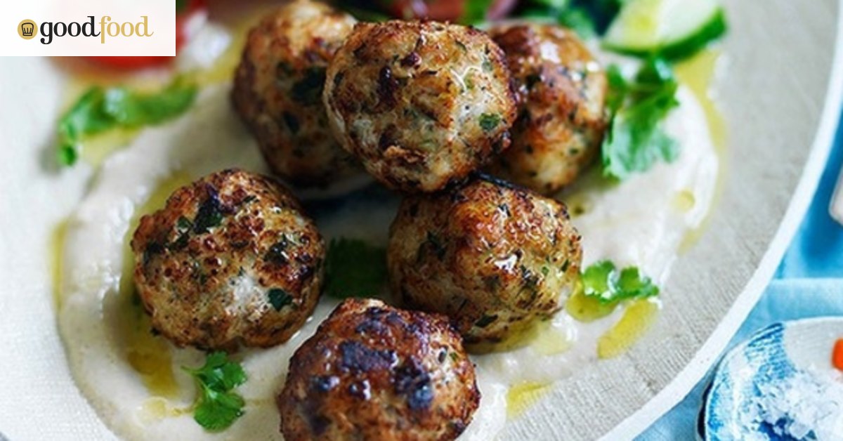 Fish kofta with salad and tarator sauce