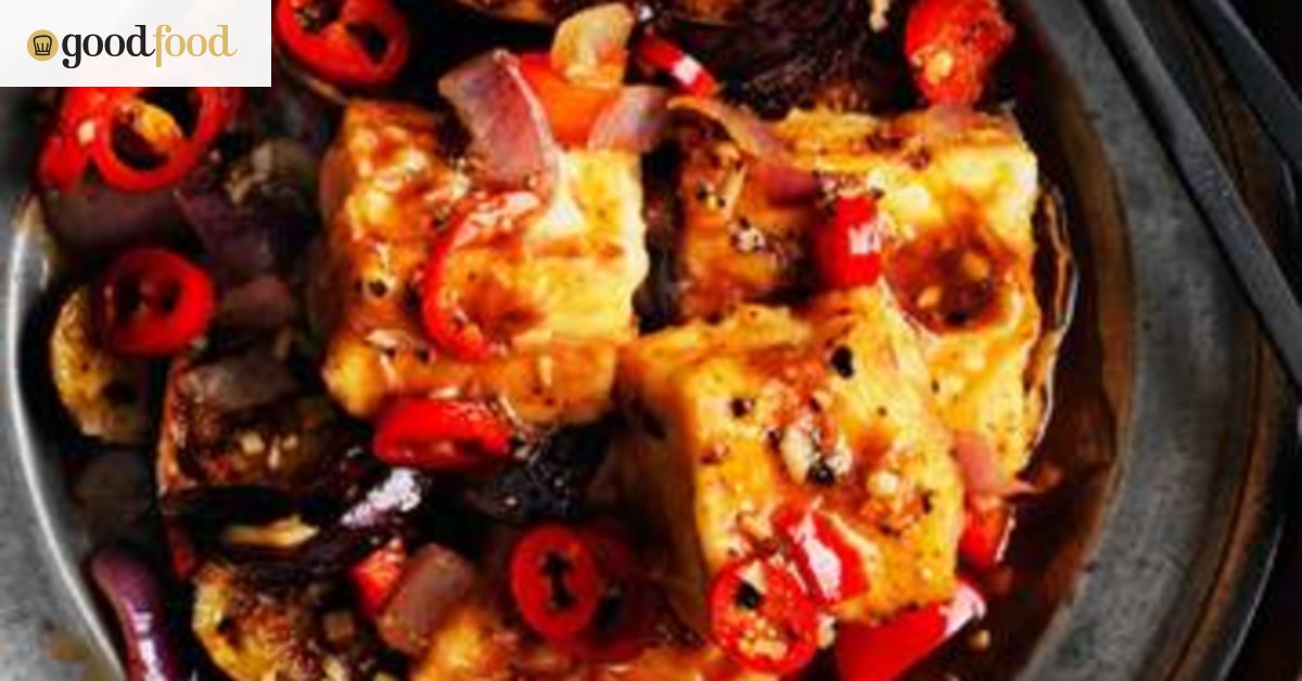 Black pepper tofu with eggplant
