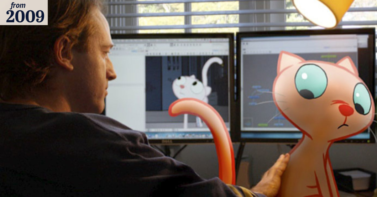 Animator at home with an Emmy