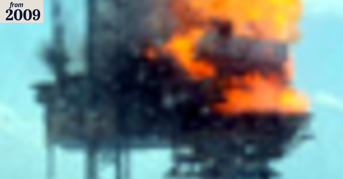 West Atlas oil rig destruction