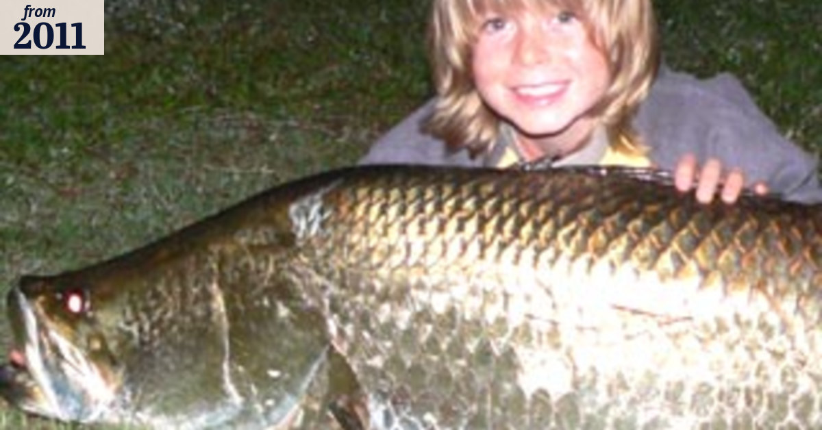 Whopper: junior angler lands record-breaking catch