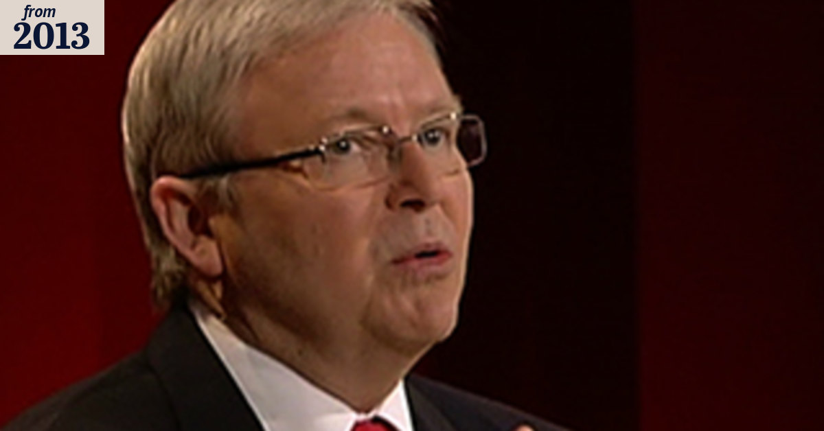 Rudd grilled on ABC's Q&A