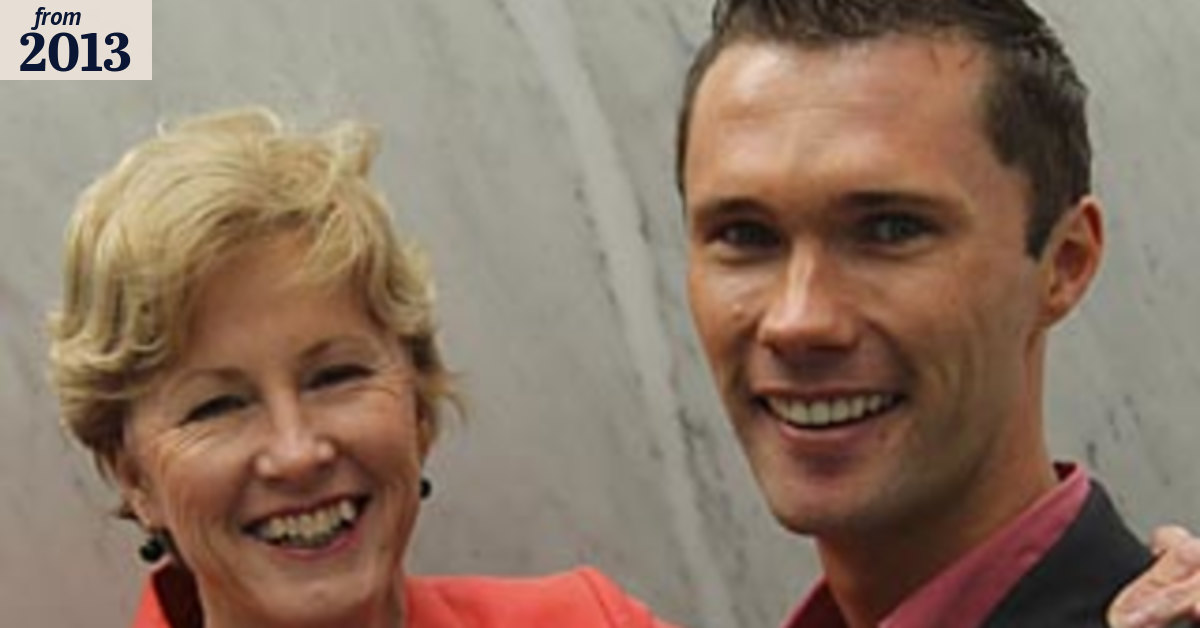 Senator and mother: Milne steps out with her son