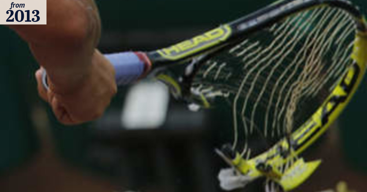Racquet-smashing Russian sends ball boys running for cover