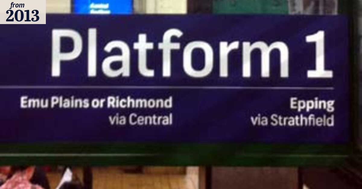 Sign errors at Sydney Town Hall train station