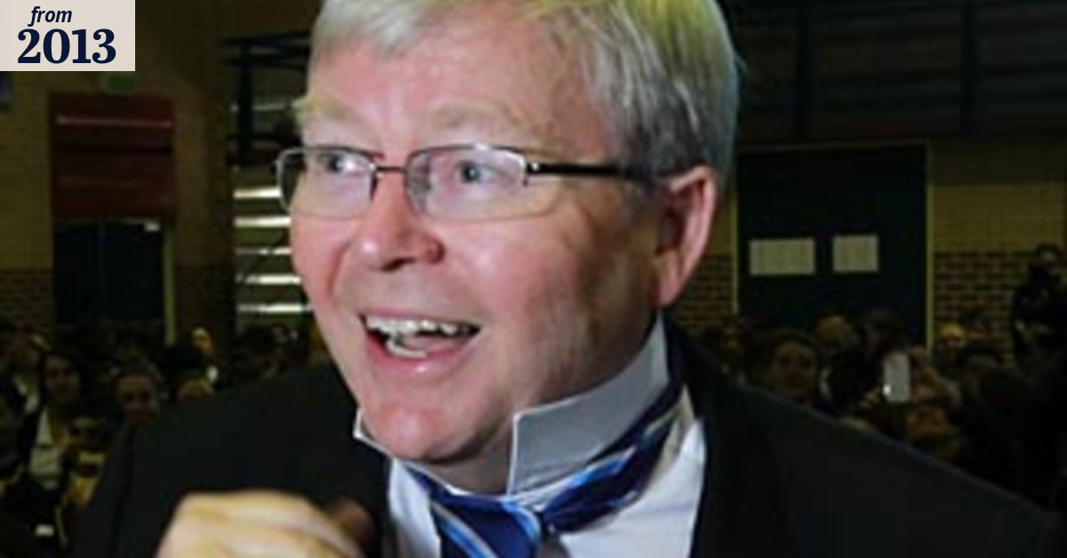 Rudd harks back to the old school tie