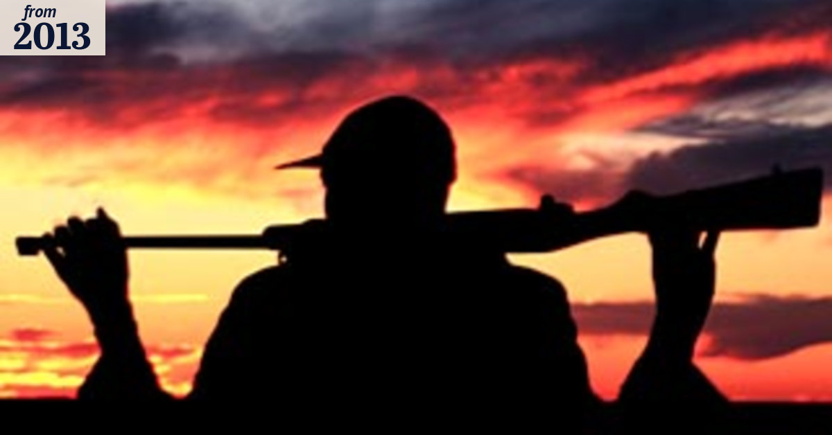 Hunters prowl across private land near city