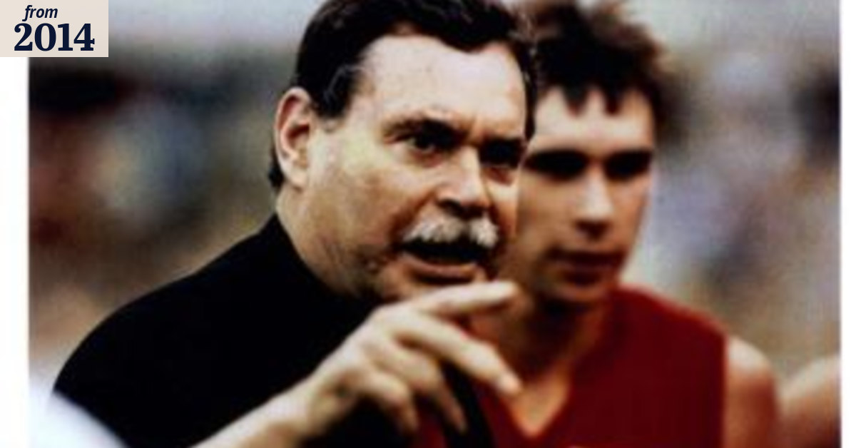Ron Barassi cheering for Australia in grand final