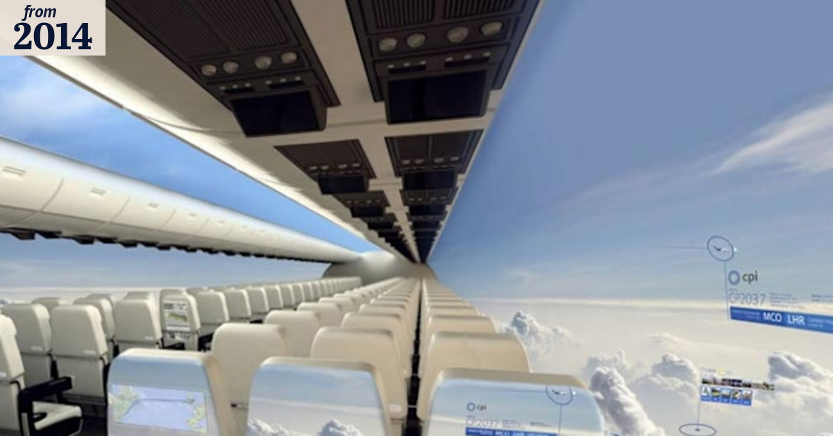 Windowless planes would cut costs, could take off in 10 years