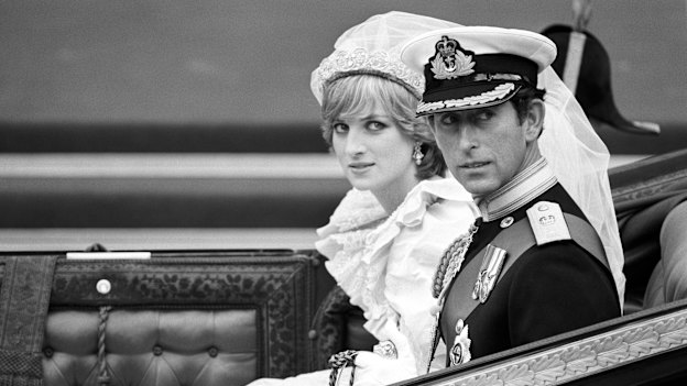 A hint of trepidation? Diana and Charles after their wedding in 1981.