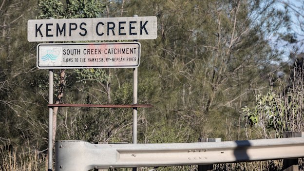 Kemps Creek, which runs close to Kemps Creek NSW Rural Fire Service Training Facility, which the EPA has said is contaminated.