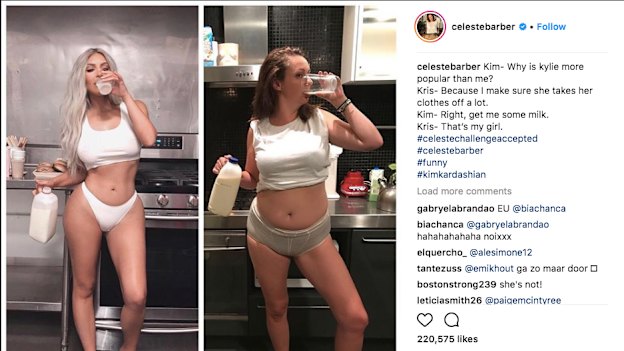 Barber’s take on an Instagram picture of Kim Kardashian. 