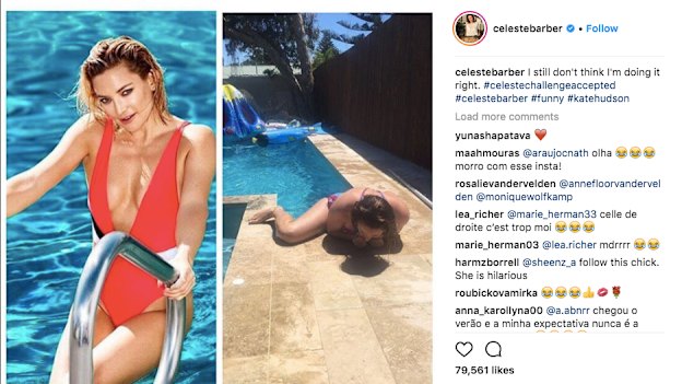 Barber’s take on an Instagram picture of Kate Hudson.