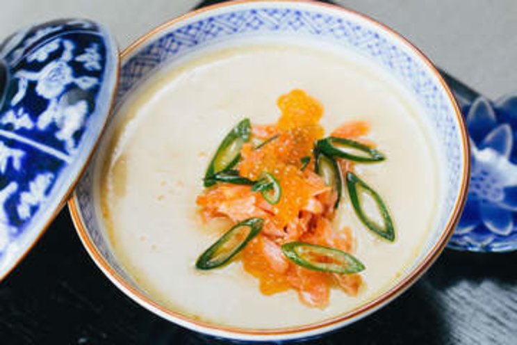Miso chawanmushi with smoked trout (savoury Japanese custard)