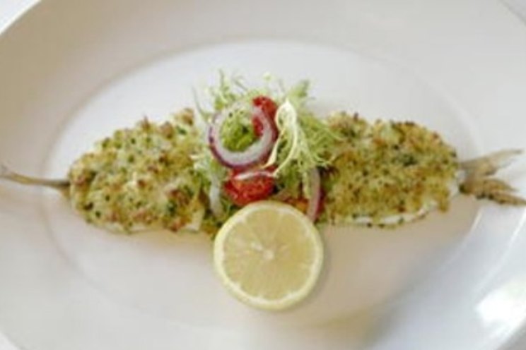 Baked garfish with parmesan crust-image
