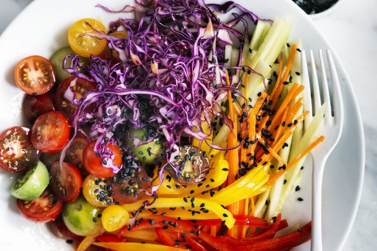 Adam Liaw's rainbow salad recipe.