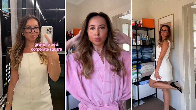 Chloe Barry-Hang getting ready for a day working in finance