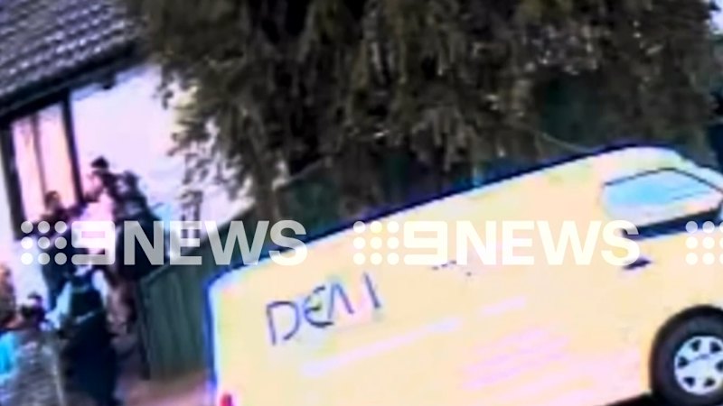 Exclusive footage shows the moment a violent brawl breaks out in Western Sydney street