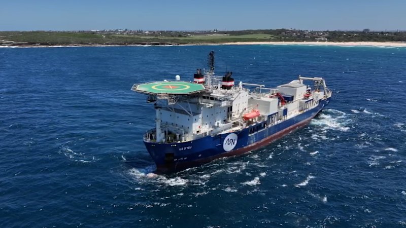Undersea cable ship off Sydney