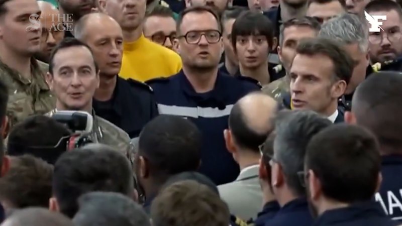 French president sings national anthem aboard aircraft carrier