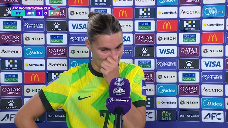 Catley fights back tears after loss