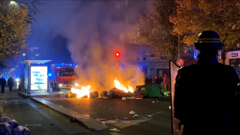 Protesters clashed with police in major French cities after rallies descended into violence and looting.