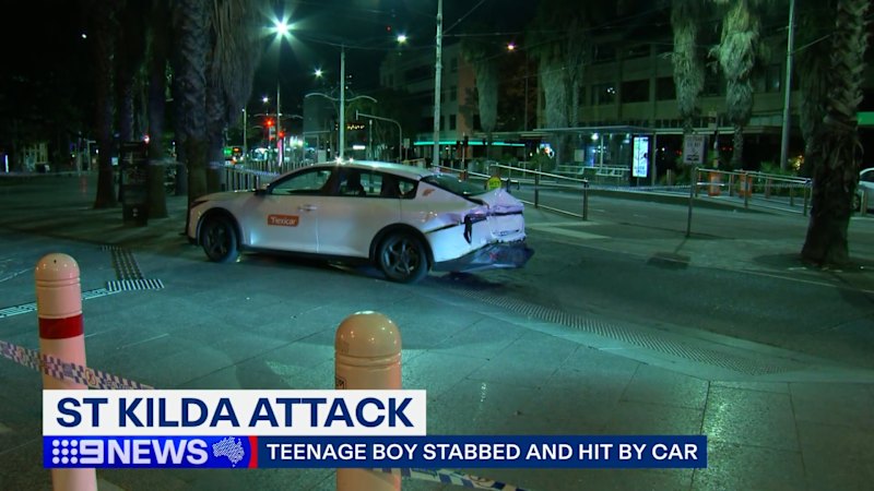 Melbourne teenager stabbed and struck by car