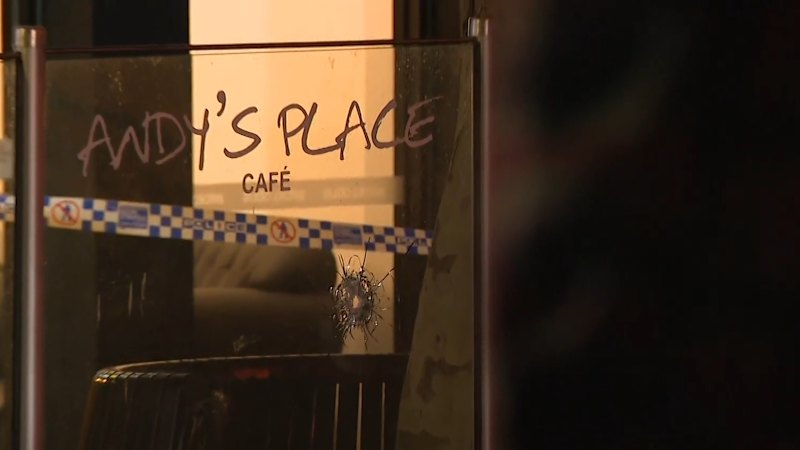 Pair arrested after north-west Melbourne café peppered with bullets