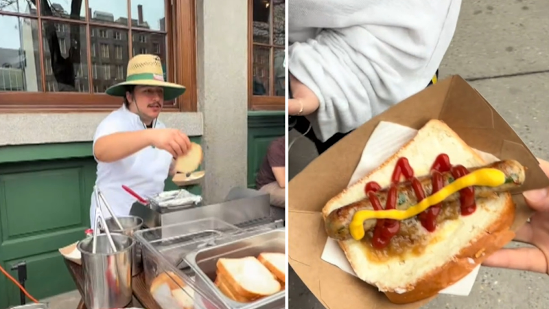 Bunnings sausage sizzle on New York street