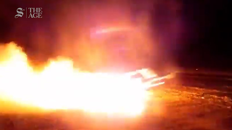 Iranian forces launching Shahed kamikaze drones