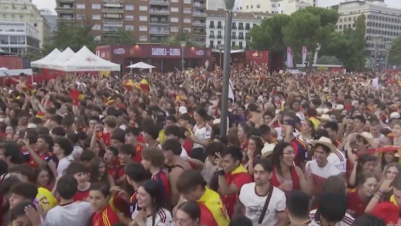 Fans go wild at watch party in Madrid