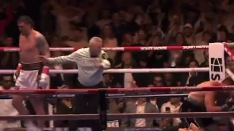 Shock stoppage hands Usyk win over Verhoeven