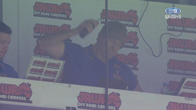 Ryles blows up in coach's box