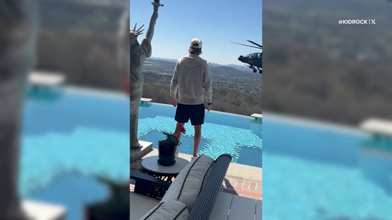 Army helicopter flies outside Kid Rock's house