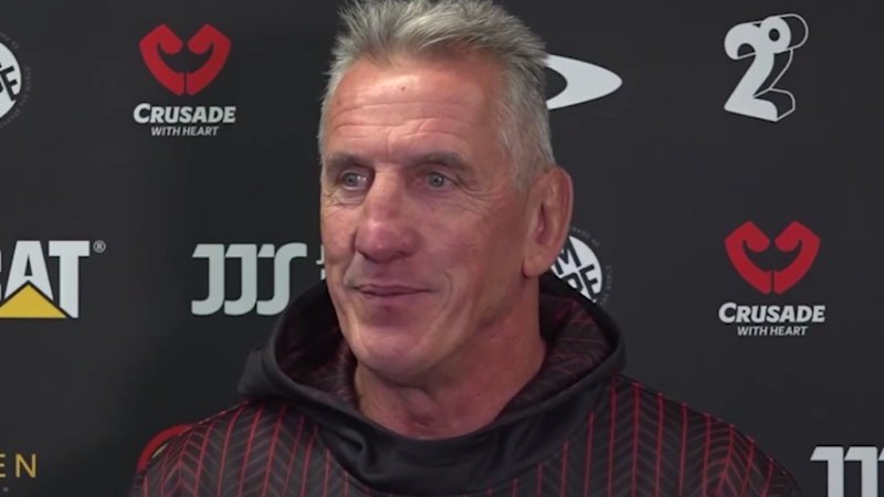 Crusaders coach’s awkward stand-up