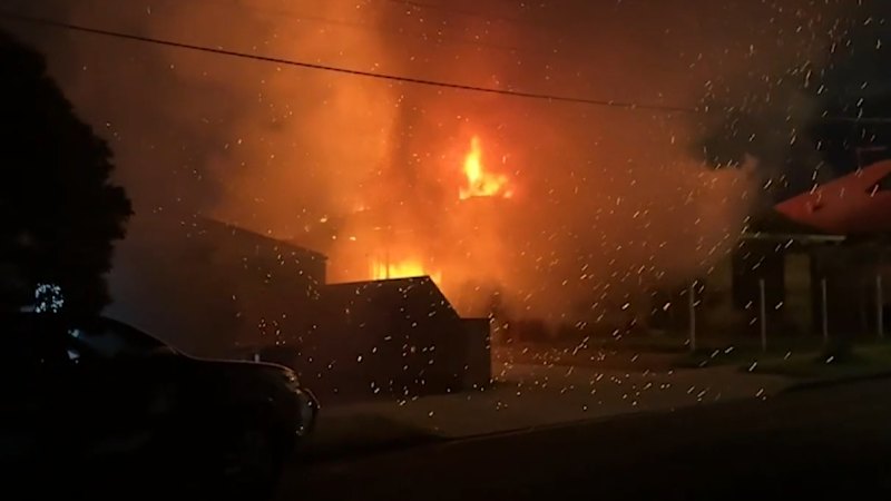 Family of four forced to flee burning home after fire pit embers spread
