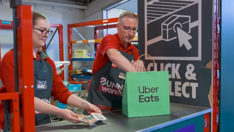 Bunnings joins Uber Eats in a major fast delivery shake up