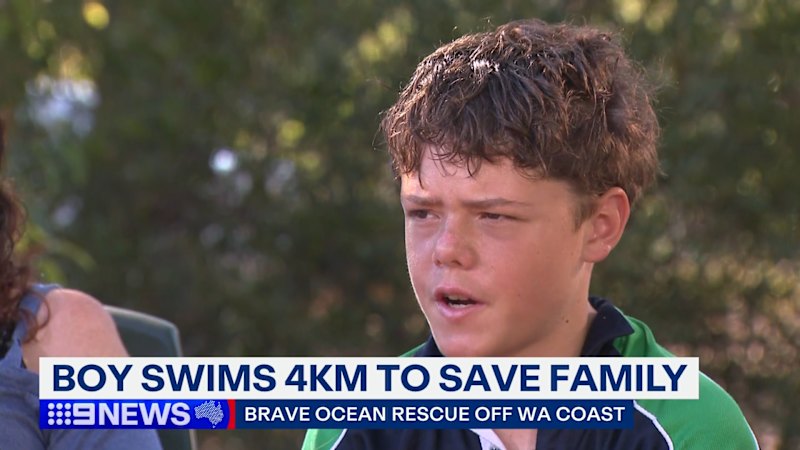 Boy hailed a hero after family swept out to sea