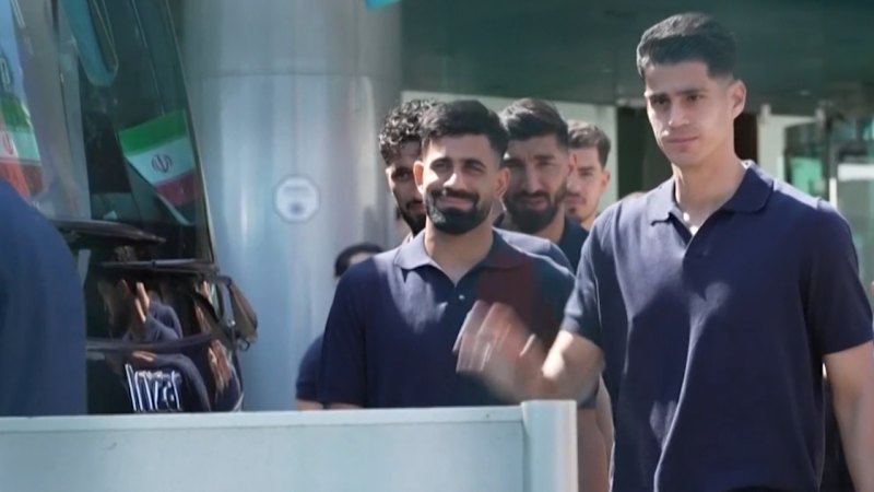 Iranian football team arrives in US